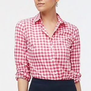 JCrew Classic-Fit Crinkle Gingham Boy Shirt (Sz 2)